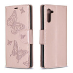 Samsung Galaxy Note 10 Hoesje Vlinders en Schuine Flap