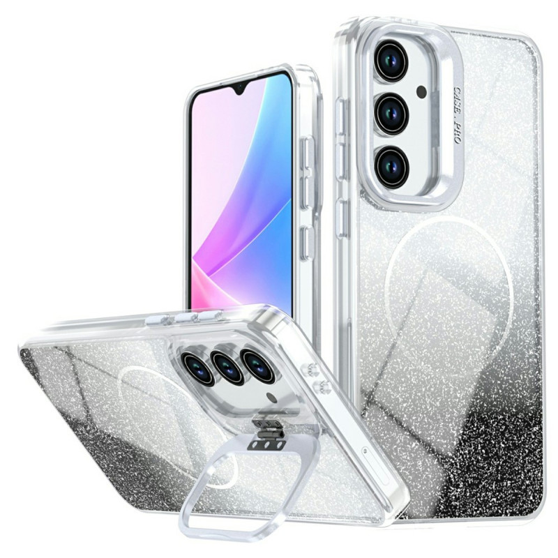 Samsung Galaxy S26 FE-hoesje met kleurverloop en glitters, inclusief houder
