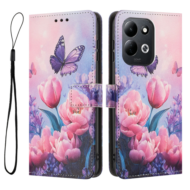 Hoesje voor Xiaomi Redmi 17 5G / 4G met tulpen en vlinders