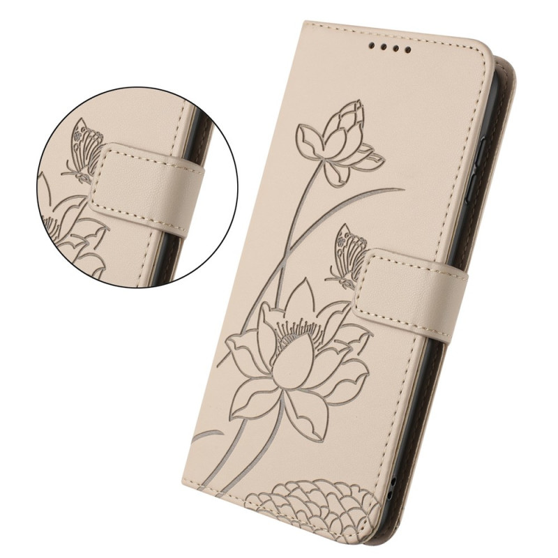Xiaomi Redmi 17 5G / 4G-hoesje met Lotus-print en draagriem