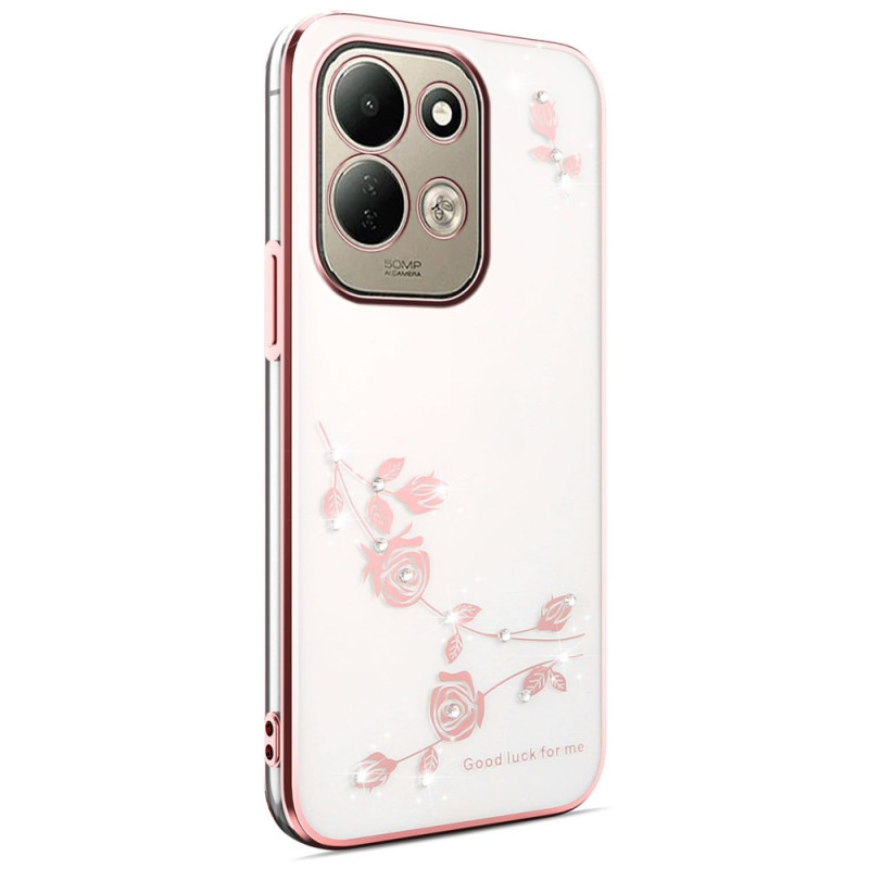 Xiaomi Redmi 17 5G / 4G-hoesje met bloemen en strass