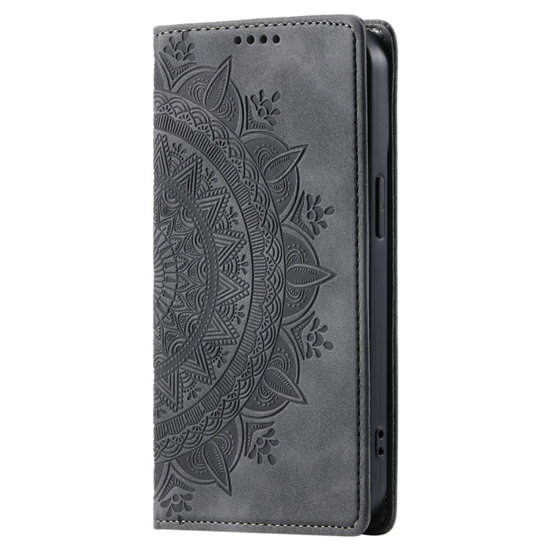 Flop-hoesje voor Xiaomi Redmi 17 5G / 4G met suède-effect en mandala-motief