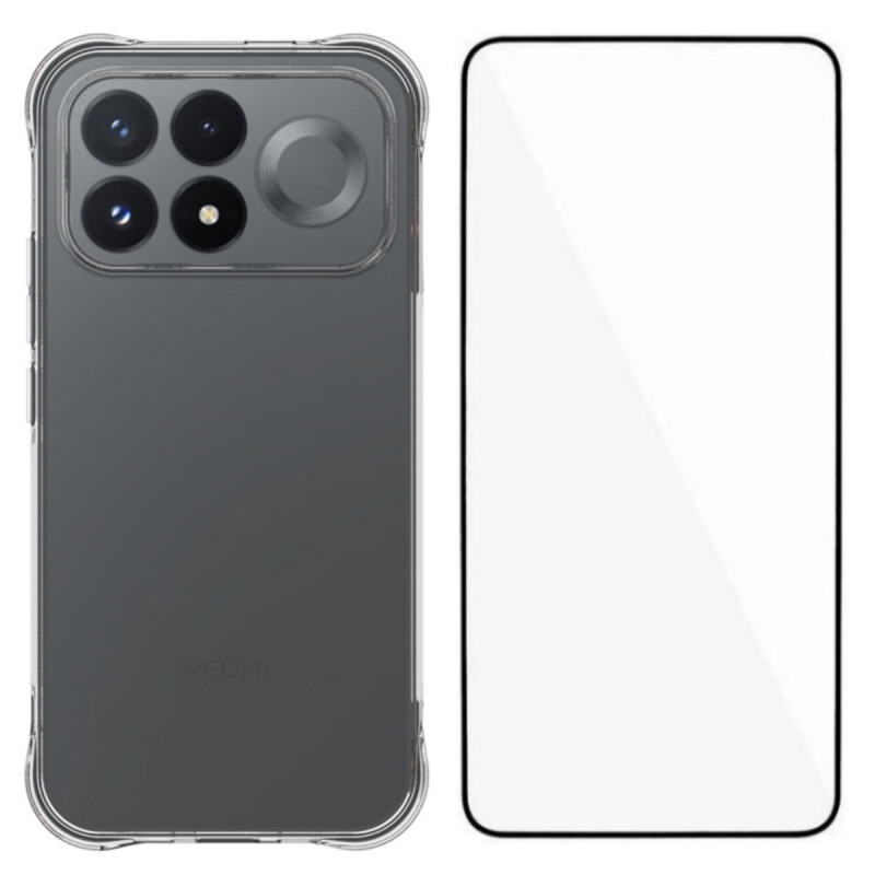 Doorzichtige hoes voor de Poco F9 Pro met screenprotector