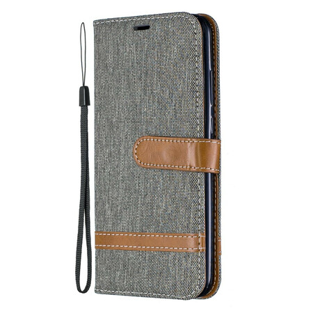 Huawei P Smart Plus 2019 Case Stof en leer effect met riem