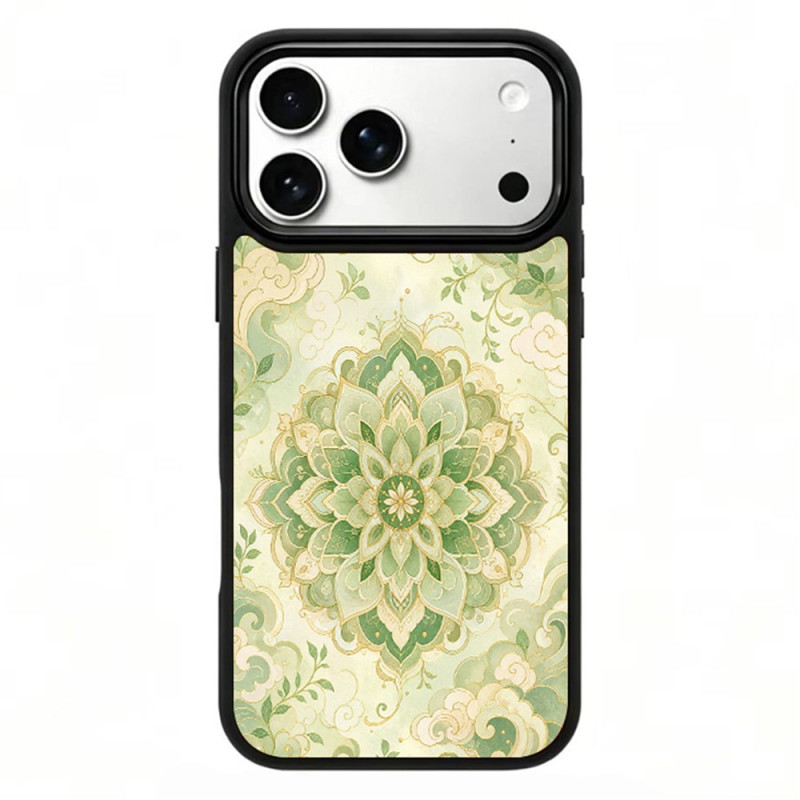 Magnetisch iPhone 18 Pro / 17 Pro-hoesje met Wood Art-ontwerp en bloemmotief