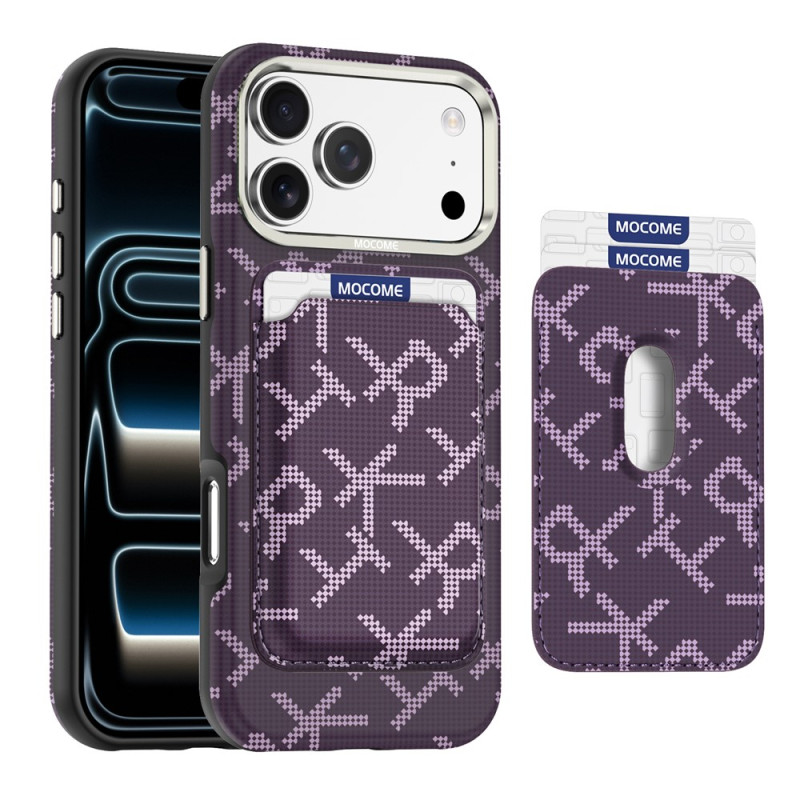 Magnetische iPhone 18 Pro-hoes met kaarthouder en aramide-textuur