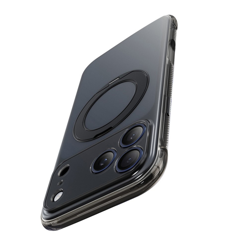 Coque iPhone 18 Pro / 17 Pro Magnétique Effet Métal avec Anneau-Support