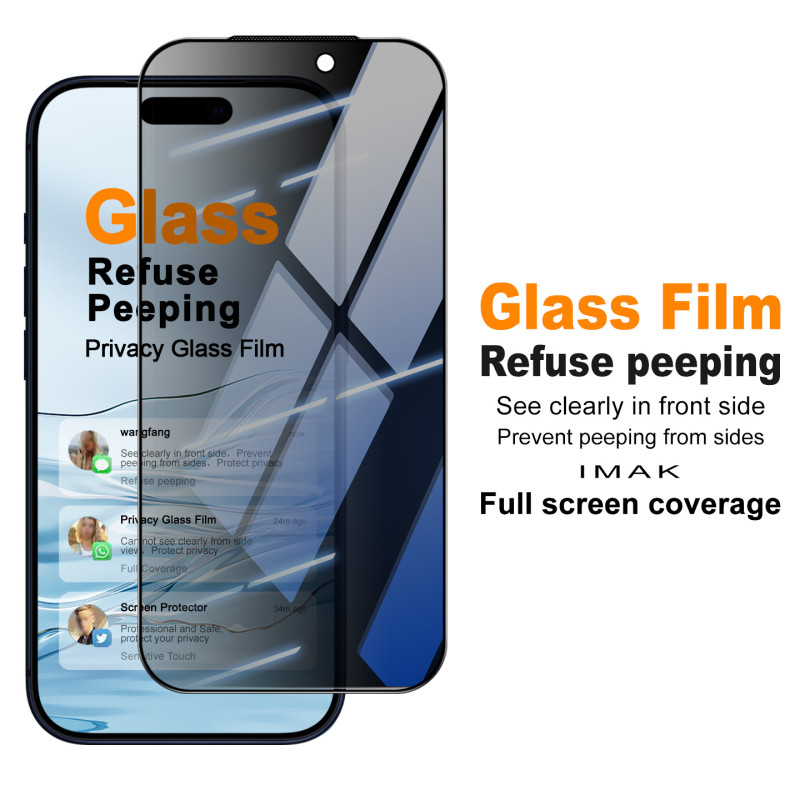 Anti-spionagebescherming van gehard glas voor het scherm van de iPhone 18 Pro Max