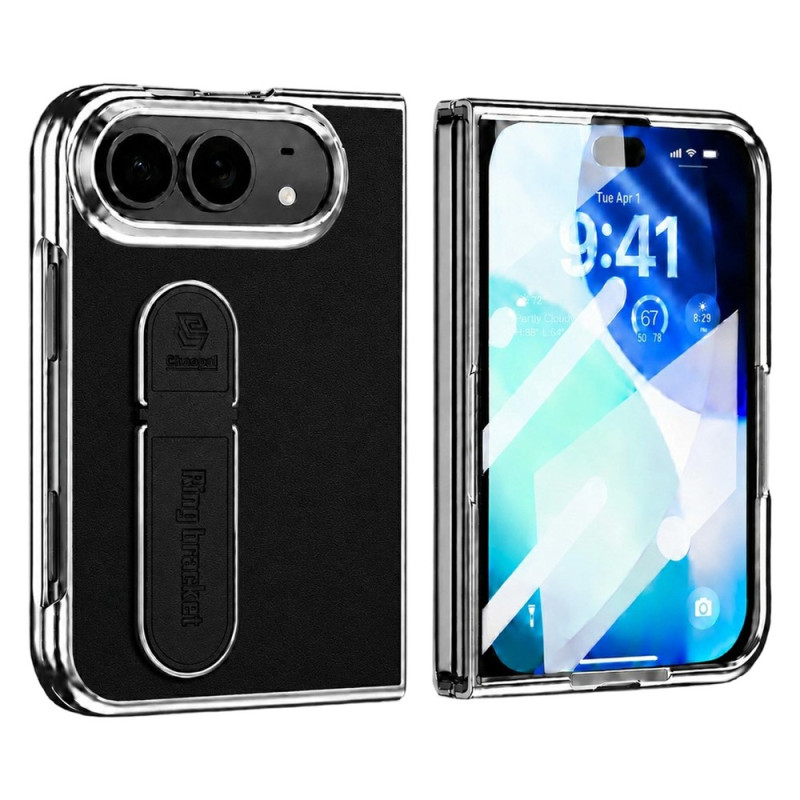Coque iPhone Duo Effet Cuir avec Support et Protection Écran