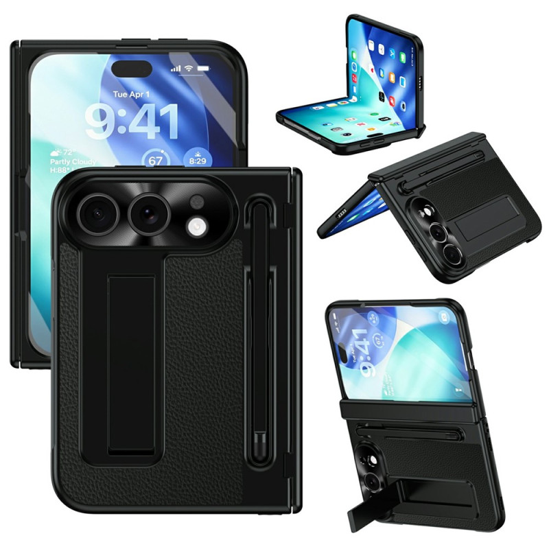 iPhone Duo-hoesje met leerlook, houder en stylus