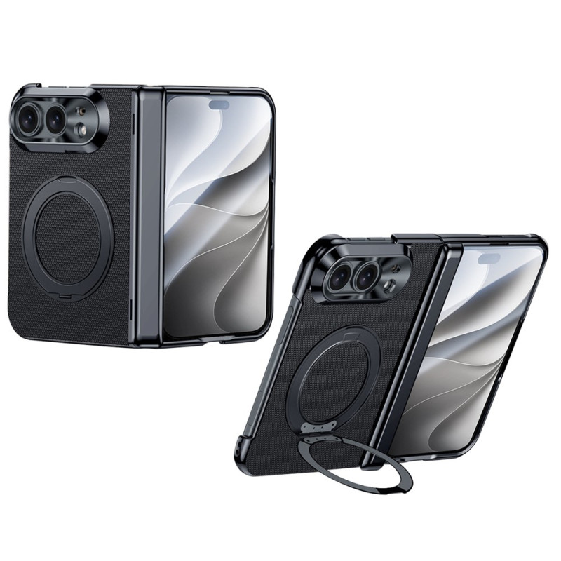 Magnetische iPhone-hoes Duo van stof met 360°-houder en gehard glas