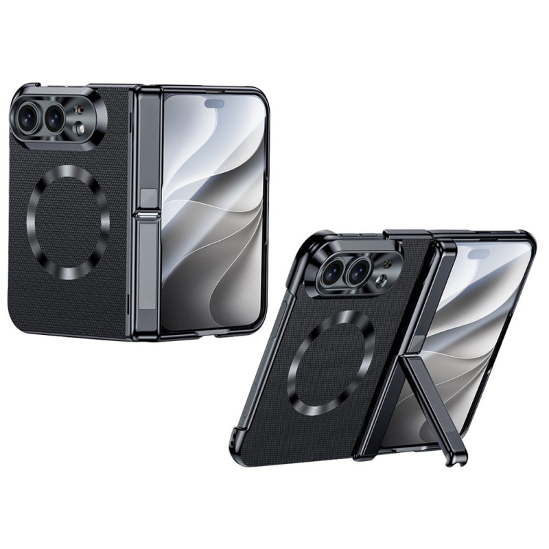 Magnetische iPhone-hoes in leerlook met scharnierhouder