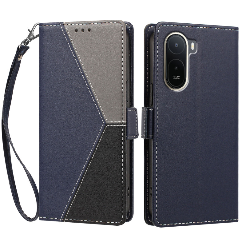 Xiaomi Redmi A7 Pro / Poco C81 Pro-hoesje, portemonnee-model, RFID-bescherming, driekleurig
