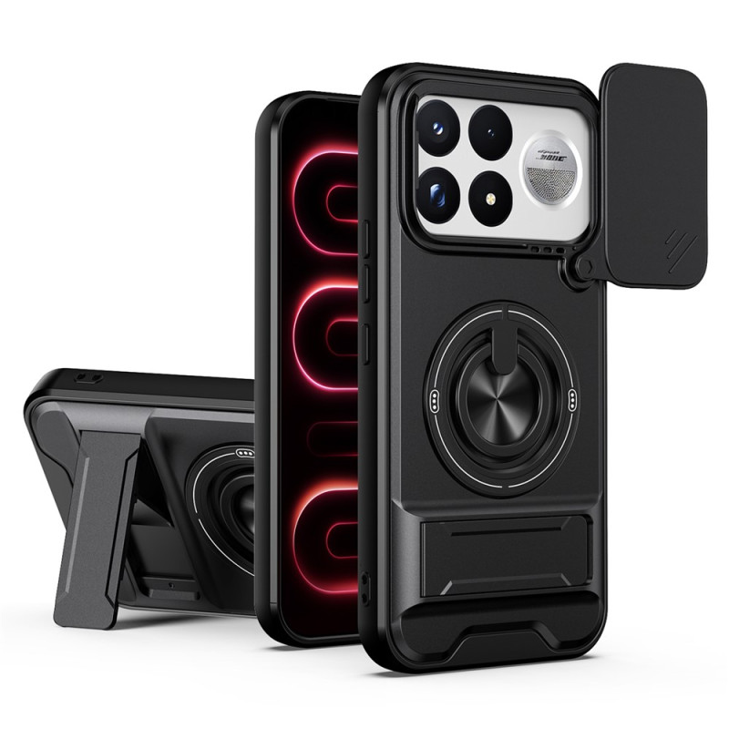 Coque Poco F9 Pro Magnétique avec Anneau et Cache Caméra
