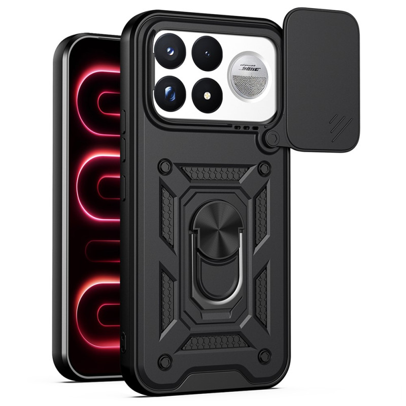 Coque Poco F9 Ultra Antichoc avec Cache Caméra et Support Rotatif