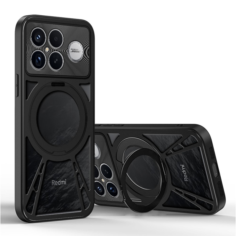 Coque Poco F9 Ultra Magnétique Ajourée avec Support Rotatif