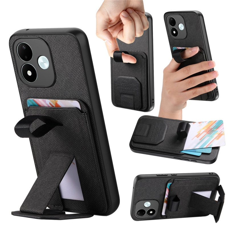 Coque Xiaomi Redmi Note 17 5G / 4G Texture Tissu avec Porte-Carte et Support