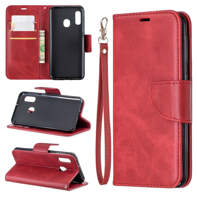 Samsung Galaxy A20e Hoesje Gladde Schuine Klep Samsung Galaxy A20e Hoesje Gladde Schuine Klep