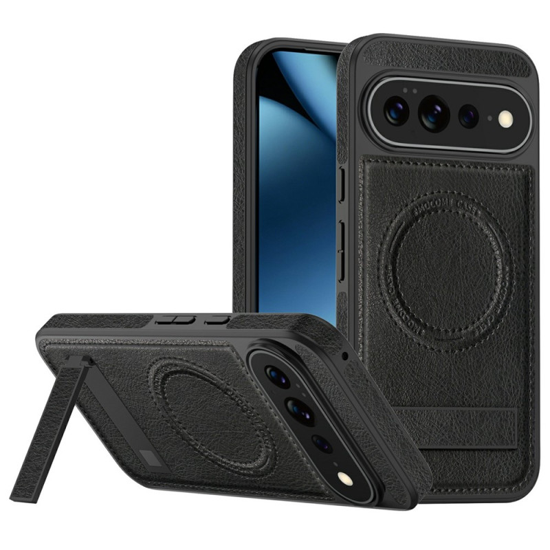 Magnetische leren hoes voor de Google Pixel 11 Pro XL met metalen standaard