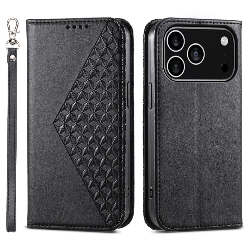 iPhone 18 Pro / 17 Pro-hoesje met ruitjesmotief en draagriempje