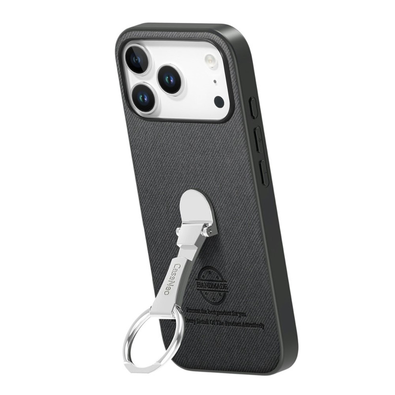 iPhone 18 Pro / 17 Pro-hoesje met twill-effect en opvouwbare houderring