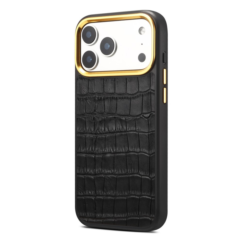 Magnetisch iPhone 18 Pro / 17 Pro-hoesje van leer met krokodillenleer-look