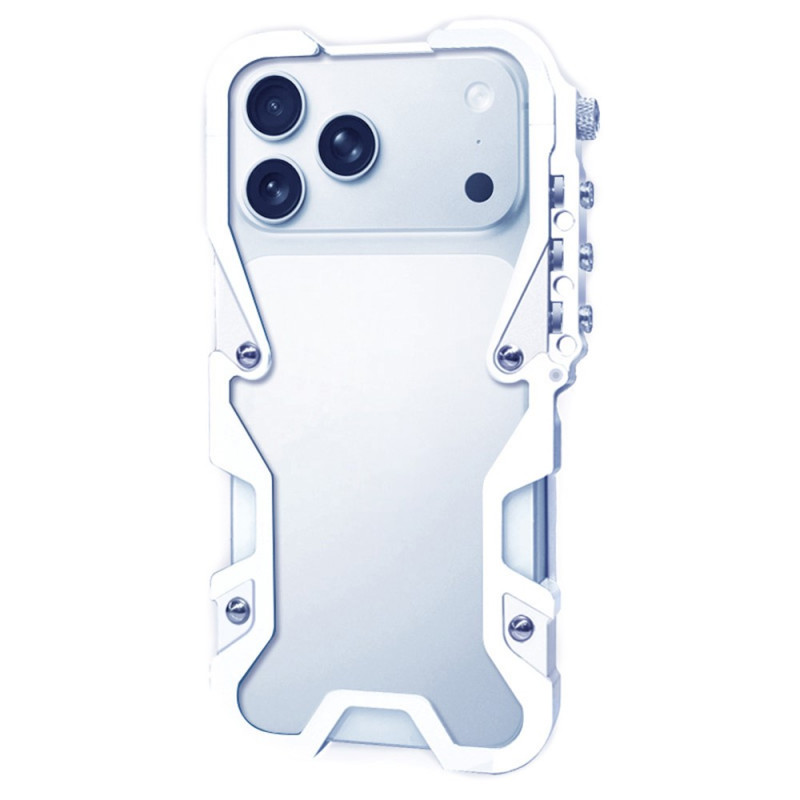iPhone 18 Pro / 17 Pro-hoesje in metallic-uitvoering, in de stijl van een mechanische arm