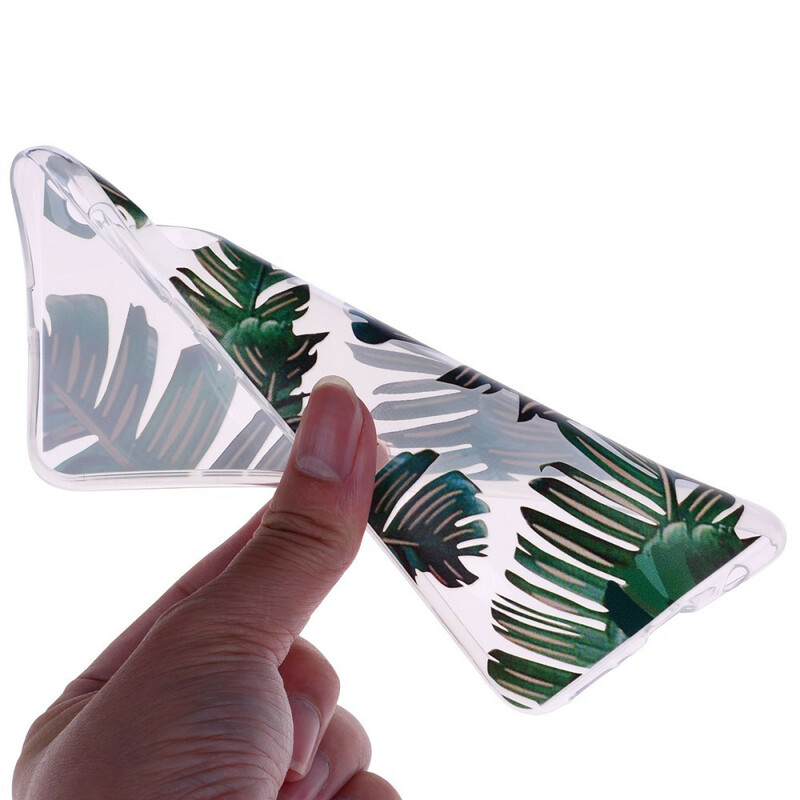 Samsung Galaxy A70 duidelijk geval groene bladeren