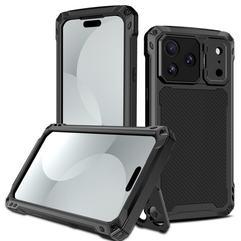 Versterkte magnetische iPhone 18 Pro Max-hoes met camerasteun en gehard glas