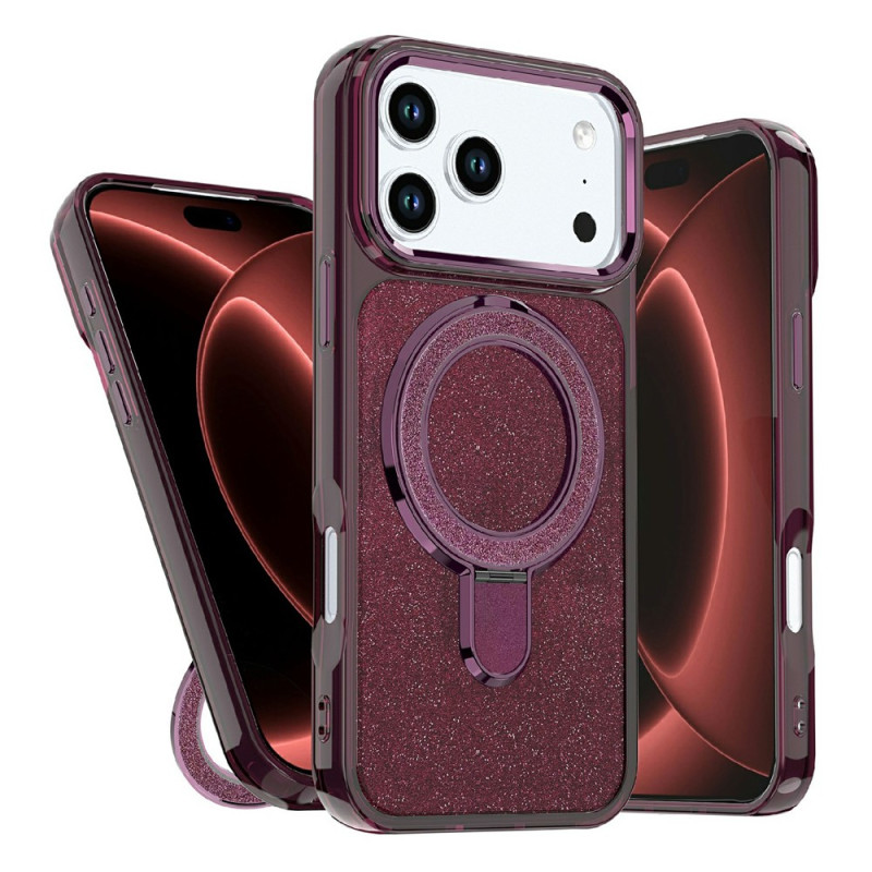 Schokbestendige iPhone 18 Pro Max / 17 Pro Max-hoes met glitters en bevestigingsring