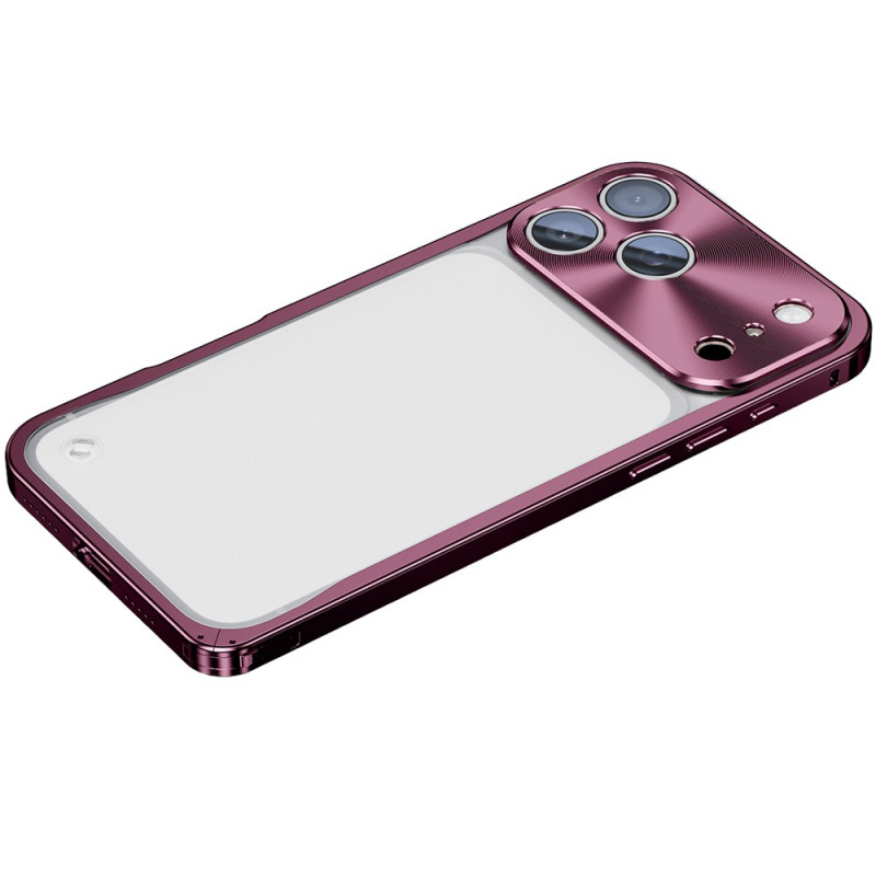 Doorzichtige, matte iPhone 18 Pro Max-hoes met metalen rand