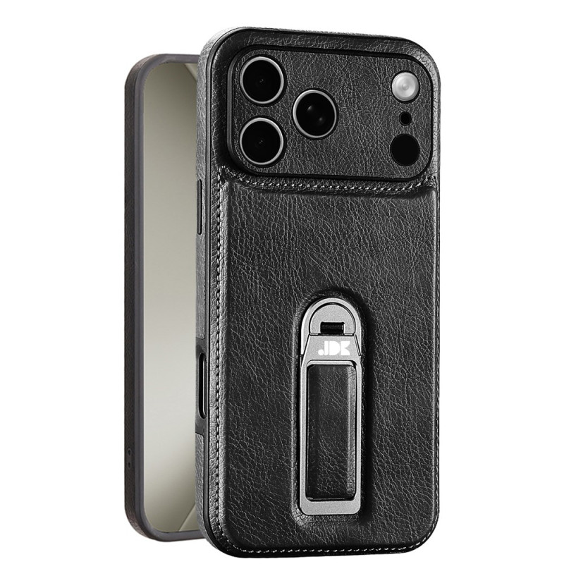 iPhone 18 Pro Max / 17 Pro Max-hoesje met leerlook en metalen ringhouder