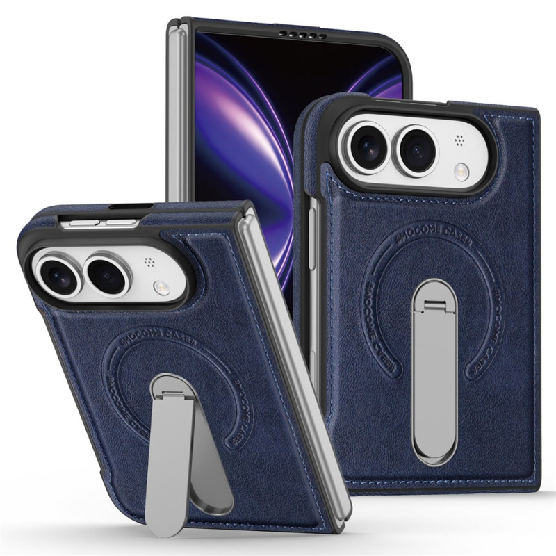 Magnetische iPhone-hoes in leerlook met 360° draaibare houder