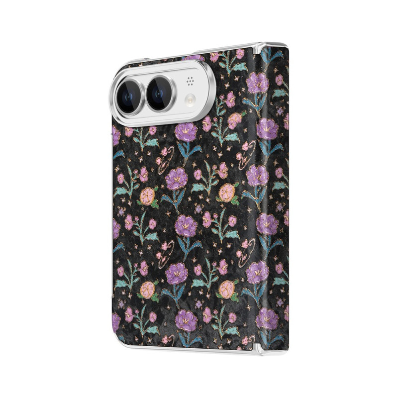 Magnetische iPhone-hoes met bloemmotief en dubbele scharnierbescherming