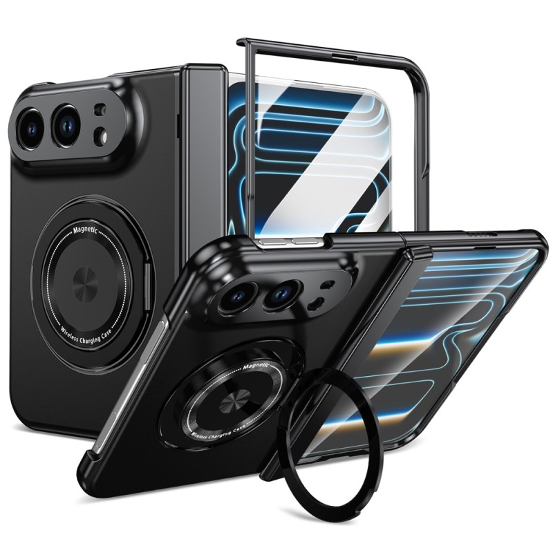 Magnetische iPhone-hoes Duo met draaibare ring en gehard glas