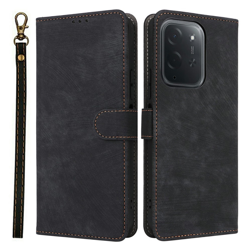 Poco C95 Pro-hoesje met suède-look en riemje