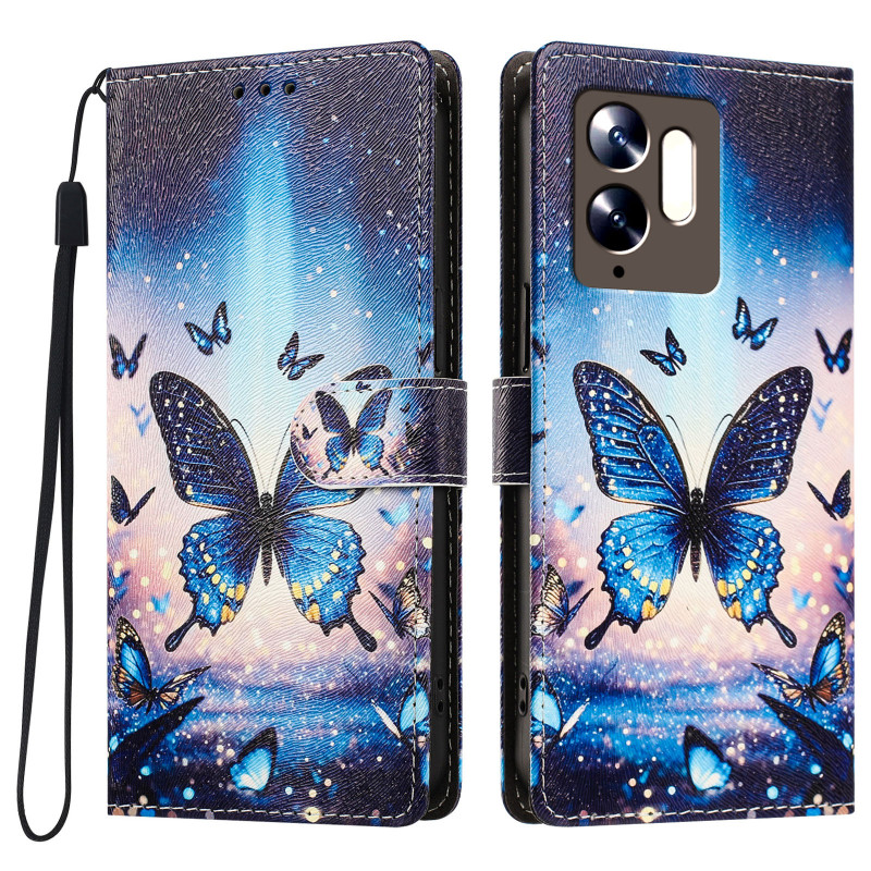 Hoesje voor de Poco C95 Pro met fluorescerend vlinderpatroon