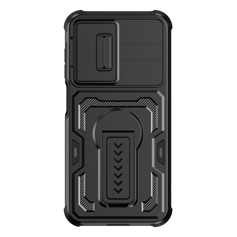 Samsung Galaxy A18 4G / A17 4G / 5G-hoesje, schokbestendig, met uitschuifbare camerabescherming en standaard