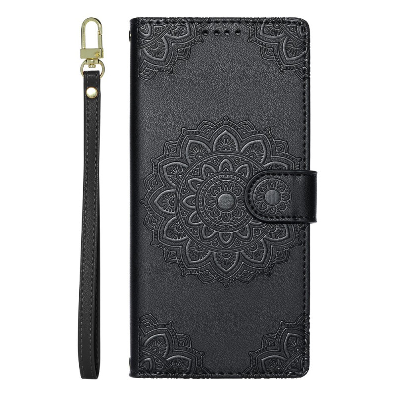 Samsung Galaxy A18 4G / A17 4G / 5G-hoesje met bloemenmandala-motief en draagriempje
