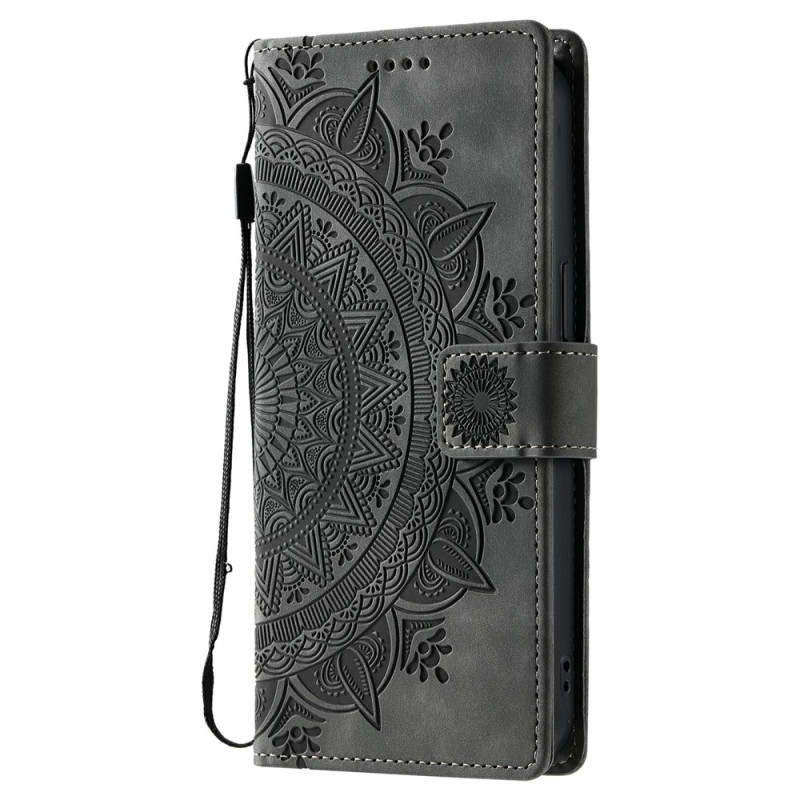Hoesje voor Xiaomi Redmi Note 17 4G / 5G met suède-effect en mandala-motief