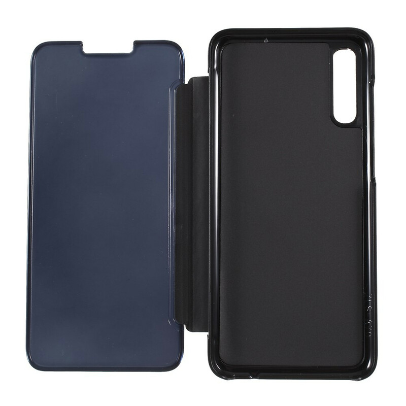 Bekijk cover Samsung Galaxy A70 spiegel en leer effect