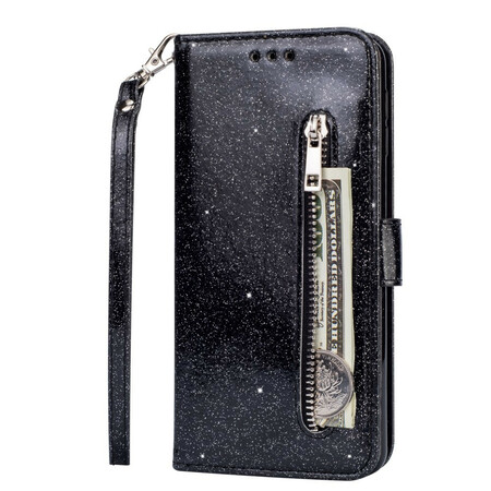 Samsung Galaxy A70 Glitter Portemonnee met riem