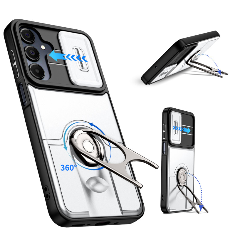 Samsung Galaxy S26 FE / S25 FE-hoesje met camerahoesje en draaibare houder