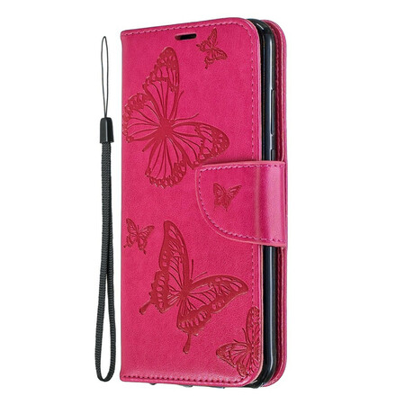 Hoesje Huawei Y6 2019 Vlinders en Schuine Flap