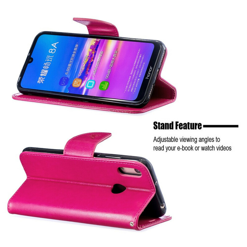 Hoesje Huawei Y6 2019 Vlinders en Schuine Flap Hoesje Huawei Y6 2019 Vlinders en Schuine Flap