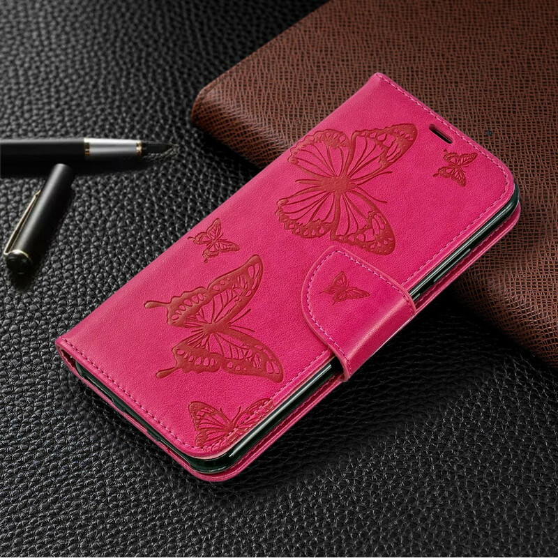 Hoesje Huawei Y6 2019 Vlinders en Schuine Flap Hoesje Huawei Y6 2019 Vlinders en Schuine Flap