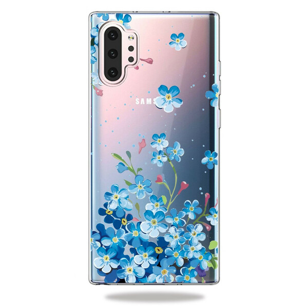 Samsung Galaxy Note 10 Plus Hoesje Blauw Bloemen