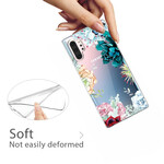 Samsung Galaxy Note 10 Plus Transparant Waterverf Bloem Hoesje
