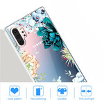 Samsung Galaxy Note 10 Plus Transparant Waterverf Bloem Hoesje