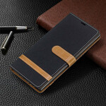 Samsung Galaxy Note 10 Plus stof en leer effect case met riem